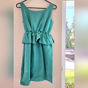 High Quality Japanese Elegant Teal Sleeveless Dress